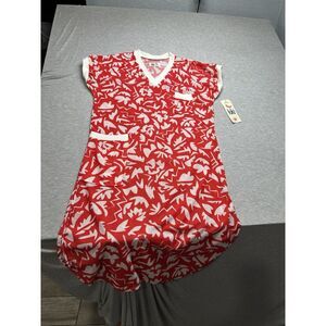 NWT‎ Vintage Kiki New York Red/White Abstract Pattern Shift Dress Size S